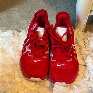 Nike Kids Red and White Sneakers